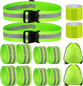 img 4 attached to Stay Safe at Night with 12-Piece High Visibility Reflective Band Set and Storage Bag