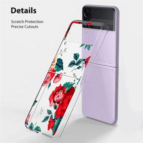 img 2 attached to AIGOMARA Clear Case For Samsung Galaxy Z Flip 3 5G Case (2021) Red Flower Print Design Slim Hard PC Shookproof Protection Folding Anti-Drop Transparent Cover For Galaxy Z Flip 3 5G