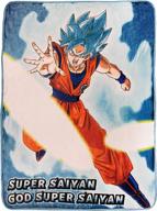 🐉 dragon ball super goku super saiyan blue fleece throw blanket - impressive goku super saiyan god super saiyan form - 60 x 45 inches logo