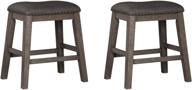 🪑 2-pack signature design by ashley caitbrook rustic upholstered barstool, 24.4" counter height, gray logo