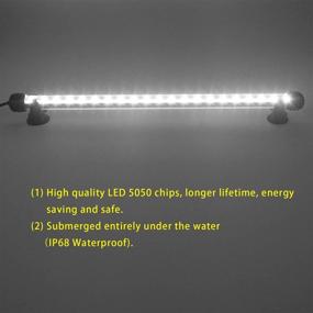 img 3 attached to 🐠 Enhance Your Aquarium with a Waterproof LED Day Lighting: 15-inch Submersible White Fish Tank Light!