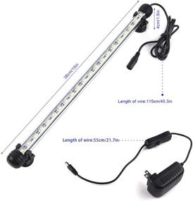 img 2 attached to 🐠 Enhance Your Aquarium with a Waterproof LED Day Lighting: 15-inch Submersible White Fish Tank Light!