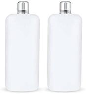 set of 2 travel flasks, 26 oz, made of plastic logo