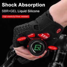 img 1 attached to 🚴 ROCKBROS Road Cycling Gloves: Half Finger Biking Gloves with Gel Padding for Shock Absorption and Breathable Anti-Slip Grip