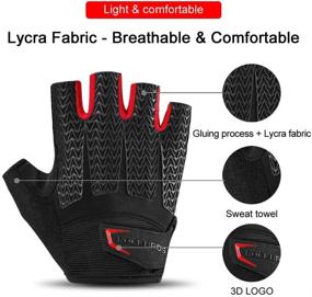 img 2 attached to 🚴 ROCKBROS Road Cycling Gloves: Half Finger Biking Gloves with Gel Padding for Shock Absorption and Breathable Anti-Slip Grip