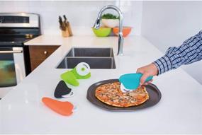 img 1 attached to Peterson Housewares Ceramic Pizza Cutter - Sleek Blue Handle for Effortless Slicing