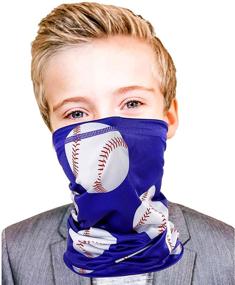 img 4 attached to 🧣 Soft Kids Neck Gaiter Mask - Youth Face Covering Scarf for 4-12 Years Old with UPF 40 Sun Protection - Adjustable Outdoor Sport Masks