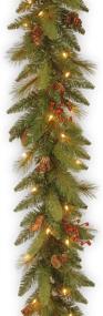 img 4 attached to 🎄 9-Foot National Tree Co. Pre-Lit Artificial Christmas Garland – Green Evergreen with White Lights, Pine Cones, Berry Clusters – Plug-In, Christmas Collection