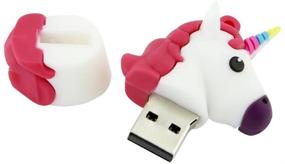 img 3 attached to 🦄 USB флеш-накопитель 32 ГБ USB 2.0 - Оригинальный дизайн с единорогом, милая флешка - Лошадка для хранения данных - Пендрайв с мультяшным персонажем в виде единорога - Белый (16 ГБ)