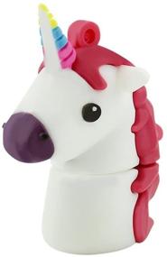 img 1 attached to 🦄 USB флеш-накопитель 32 ГБ USB 2.0 - Оригинальный дизайн с единорогом, милая флешка - Лошадка для хранения данных - Пендрайв с мультяшным персонажем в виде единорога - Белый (16 ГБ)