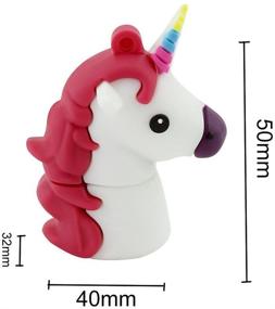 img 2 attached to 🦄 USB флеш-накопитель 32 ГБ USB 2.0 - Оригинальный дизайн с единорогом, милая флешка - Лошадка для хранения данных - Пендрайв с мультяшным персонажем в виде единорога - Белый (16 ГБ)