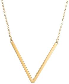 img 3 attached to 📿 Augonfever Sideways Initial Necklace: Personalized Large Gold Letter Pendant for Girls and Women - Mirror-Like Polished Finish