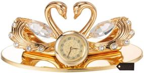 img 3 attached to 💝 Matashi 24K Gold Plated Loving Swans Figurine Clock Table Top Ornament for Home Office Desk Bedroom Decor - Ideal Gift for Valentine's Day, Birthday, Mother's Day, Anniversary, Christmas, Housewarming Present