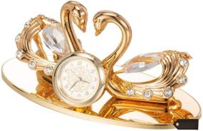 img 1 attached to 💝 Matashi 24K Gold Plated Loving Swans Figurine Clock Table Top Ornament for Home Office Desk Bedroom Decor - Ideal Gift for Valentine's Day, Birthday, Mother's Day, Anniversary, Christmas, Housewarming Present
