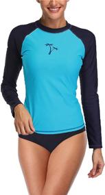 img 3 attached to Haimao Long Sleeve Rashguard Swimsuits Gray Black Women's Clothing