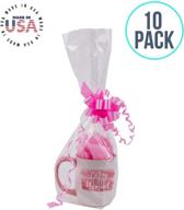 🛍️ 10 pack bopp clear cellophane bags - gift basket packaging, flat gift bags, bopp bags (flat, 9 x 20) logo