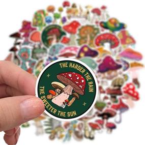 img 2 attached to 🍄 Colorful Mushroom Stickers: Vinyl Car, Bike, Laptop, and Skateboard Decals for All Ages