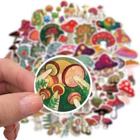 img 1 attached to 🍄 Colorful Mushroom Stickers: Vinyl Car, Bike, Laptop, and Skateboard Decals for All Ages
