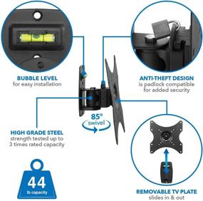 img 2 attached to Securely Lock Your TV in Place with Mount-It! Anti-Theft Locking TV Wall Mount, Full Motion & Quick Release Head - VESA 100, 200, 400 Compatible, Supports 44 lbs