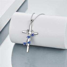 img 3 attached to 🎁 POPLYKE Cross Jewelry Gifts for Mother, Daughter, and Grandma - 925 Sterling Silver Cross Pendant Necklace for Women and Girls