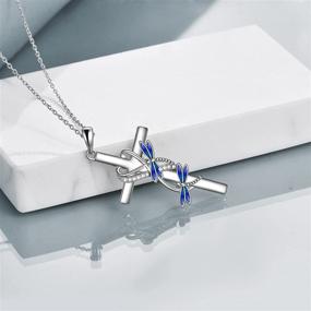 img 2 attached to 🎁 POPLYKE Cross Jewelry Gifts for Mother, Daughter, and Grandma - 925 Sterling Silver Cross Pendant Necklace for Women and Girls