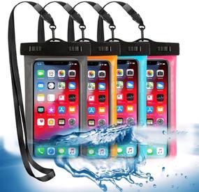 img 4 attached to 📱 Ultimate Protection for Apple iPhone and Samsung Galaxy: 4 Pack Universal Waterproof Phone Pouch with IPX8 Rating and Large Capacity (Up to 6.5")