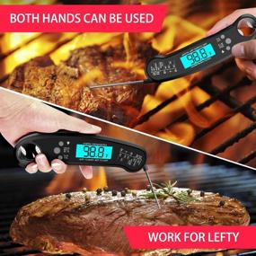 img 3 attached to Waterproof Left-Handed Instant Read Meat Thermometer: Highly Sensitive Probe for Grilling, BBQ, and More!