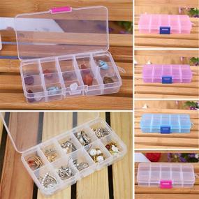 img 1 attached to 📦 ClearBuckle Plastic Craft Organizer Case Storage Box with 10 Grids for Nail Art Rhinestones, Sewing, Crafting, Beading, Jewelry, and Diamond Embroidery