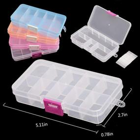 img 3 attached to 📦 ClearBuckle Plastic Craft Organizer Case Storage Box with 10 Grids for Nail Art Rhinestones, Sewing, Crafting, Beading, Jewelry, and Diamond Embroidery