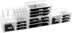 img 2 attached to 💄 Felicite Home Acrylic Jewelry and Cosmetic Storage Makeup Organizer Set, 5 Piece Set – Premium Quality, Spacious Design