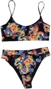 img 4 attached to SweatyRocks Swimwear Waisted Swimsuits Multicoloured Women's Clothing