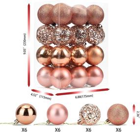 img 3 attached to 🎄 AMS 2.36''/60mm 24ct Christmas Balls - Rose Gold Tree Pendants for Seasonal Decorations
