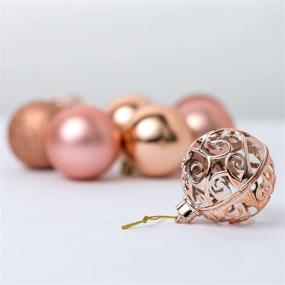 img 2 attached to 🎄 AMS 2.36''/60mm 24ct Christmas Balls - Rose Gold Tree Pendants for Seasonal Decorations