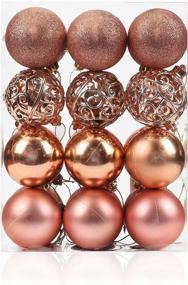 img 4 attached to 🎄 AMS 2.36''/60mm 24ct Christmas Balls - Rose Gold Tree Pendants for Seasonal Decorations