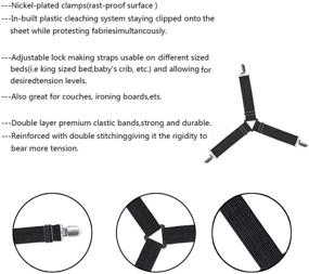 img 2 attached to Набор из 4 регулируемых треугольных эластичных фастенеров для постельного белья Ayniff - Держите ваши простыни аккуратно и на месте с прочными ремнями для крепления.