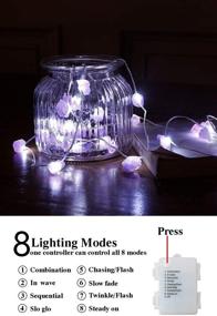 img 1 attached to 🔮 Natural Raw Stones Decorative String Lights - Vanthylit Amethyst LED String Lights with 30LED, Battery Operated for Indoor and Outdoor Use