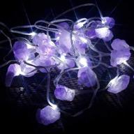 🔮 natural raw stones decorative string lights - vanthylit amethyst led string lights with 30led, battery operated for indoor and outdoor use logo