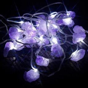 img 4 attached to 🔮 Natural Raw Stones Decorative String Lights - Vanthylit Amethyst LED String Lights with 30LED, Battery Operated for Indoor and Outdoor Use