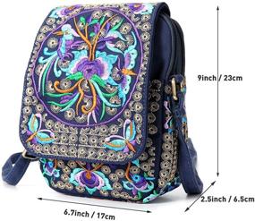 img 1 attached to 🌸 Floral Embroidered Medium Crossbody Handbag with Handcrafted Shoulder Strap - Women's Wallet & Shoulder Bag Combo