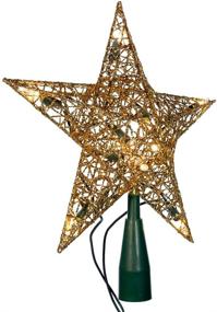 img 4 attached to Kurt Adler 10-Light Gold Wire Treetop: Enhance Your Christmas Tree with a 9-Inch Radiant Glow