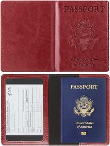img 1 attached to LarpGears Кожаный чехол для паспорта, защищающий от вакцинации, аксессуары для путешествий и паспортные обложки.