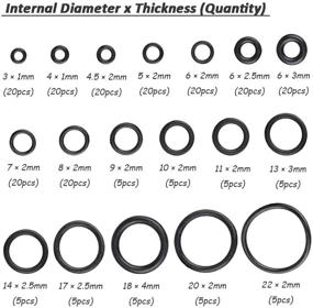 img 2 attached to 🔧 Yakamoz 225 шт./18 размеров набор уплотнительных кольцев из резины: идеально подходит для ремонта автомобилей, уплотнения компрессоров, газовых соединений и многого другого!