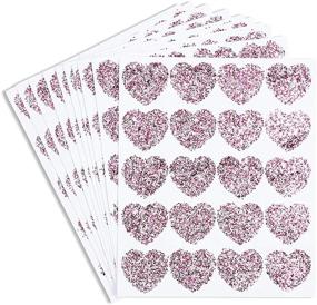 img 4 attached to 💖 Shimmering Hot Pink Glitter Heart Stickers - 200 Pieces, 1.5 Inches