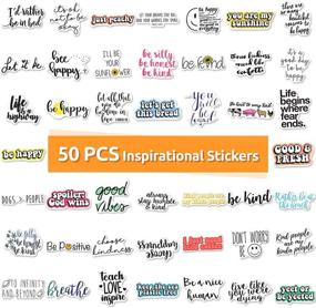 img 2 attached to 🔖 100Pcs Laptop Stickers, Inspirational and Motivational Vinyl Quote Stickers for Water Bottles, Trendy Positive Word Stickers for Teens and Adults - Dream Bigger Series