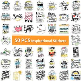 img 3 attached to 🔖 100Pcs Laptop Stickers, Inspirational and Motivational Vinyl Quote Stickers for Water Bottles, Trendy Positive Word Stickers for Teens and Adults - Dream Bigger Series