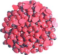 🐞 100 pieces of red wooden ladybird ladybug flatback for crafts, home decor, children diy crafts, home party sticker decoration, applique logo