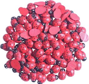 img 1 attached to 🐞 100 Pieces of Red Wooden Ladybird Ladybug Flatback for Crafts, Home Decor, Children DIY Crafts, Home Party Sticker Decoration, Applique