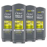 🚿 dove men +care sport body and face wash 18 oz 4 count - active and fresh, washes away bacteria, nourishing skin logo