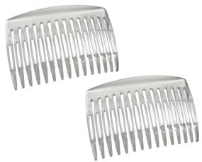 img 3 attached to 🌿 Parcelona French Clear 7cm Side Hair Comb Set - Simple, Nice, and Clear Cellulose Acetate Combs (2 Pieces)