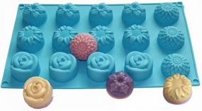 img 4 attached to 🌺 Versatile X-Haibei Sunflower Chrysanthemum Rose Mini Flower Soap Chocolate Silicone Mold - 1oz / Dia. 1.6inch